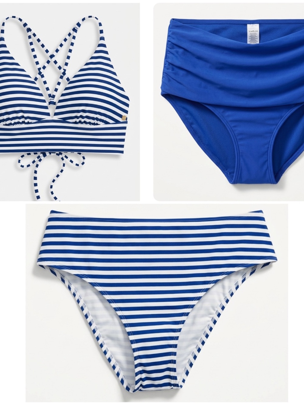 La Vie En Rose Blue & White Striped Bikini Set